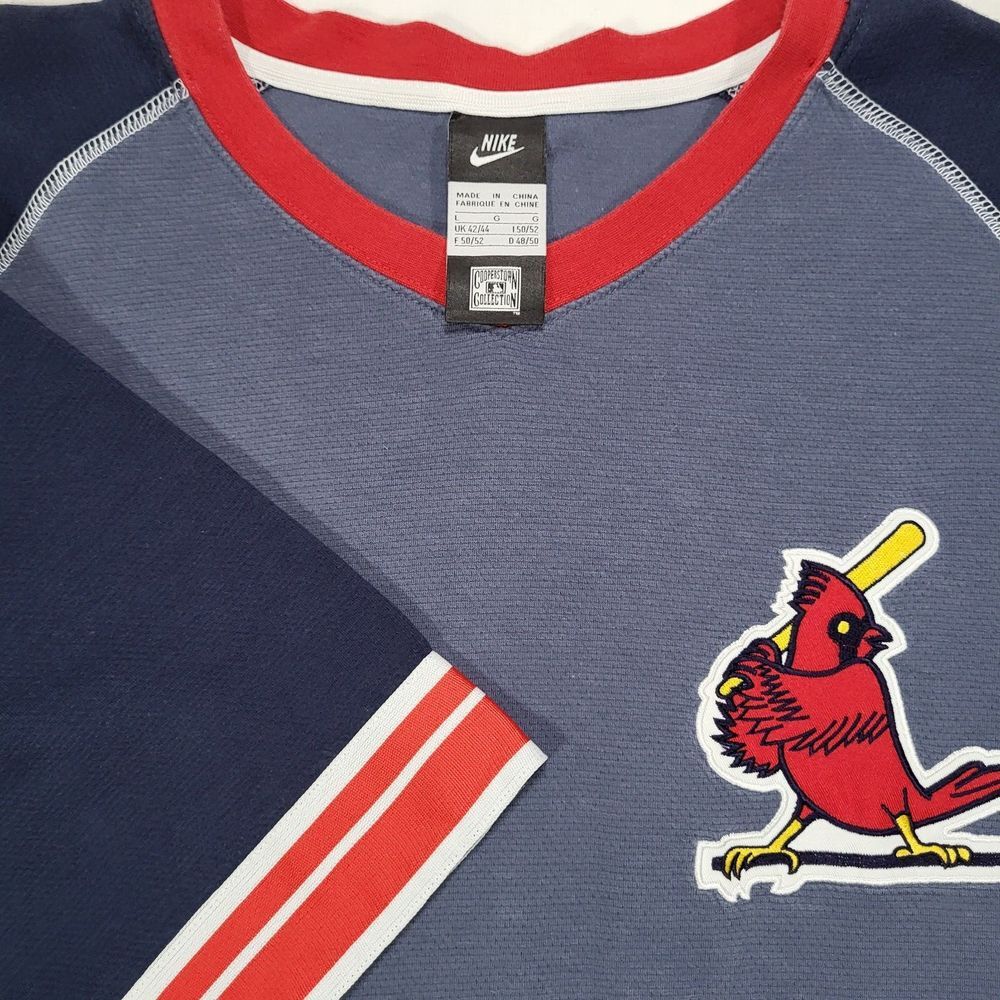 St. Louis Cardinals Men's‎ Large Nike Cooperstown Blue Ozzie Smith Jersey Shirt